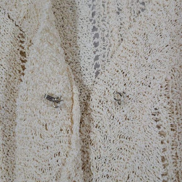 ASTR The Label Womens Wrap Front Pointelle Sweater Pullover Cream Size XL NWT - Picture 6 of 12